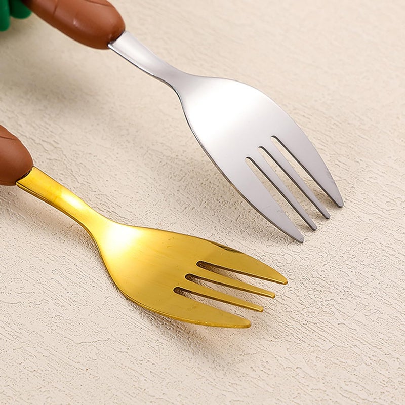 Boulder Bee Christmas Utensil Set | Reusable Portable Cutlery Set | Stainless Steel Knife Fork Spoons Gift Box | Includes Themed Utensils (Tree/Santa/Deer/Snowman) | Ideal Christmas Gift - Image 2